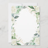 シックなユーカリプトゥスホワイトローゼイスラム結婚教徒 招待状 (裏面)