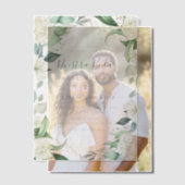 シックなユーカリプトゥスホワイトローゼヌエストラボダ結婚ズ ベラム紙招待状 (オフセット (カップル))