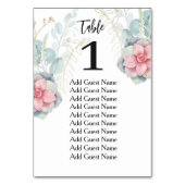 シックなユーカリ結婚フローラのシーティングチャート テーブルナンバー (裏面)