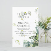 シックなユーカリ葉グリーズ・エメ結婚ラルド (スタンド正面)