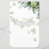 シックなユーカリ葉グリーズ・エメ結婚ラルド (裏面)