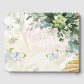 シックなユーカリ葉グリーズ・エメ結婚ラルド ゲストブック (裏面)