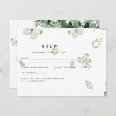 シックなユーカリ葉グリーズ・エメ結婚ラルド ポストカード (正面/裏面)