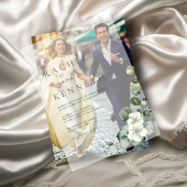 シックなユーカリ離れグリーズミニマル結婚リスト ベラム紙招待状