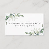 シックなユーカリQRコード 名刺 (正面)