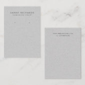 シックなライトグレーミニマルジュエリーイヤリングディスプレイ 名刺 (正面/裏面)