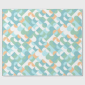 シックなライトティール(緑がかった色)ブルーグリーンサークルアートパターン ラッピングペーパー (フラット)