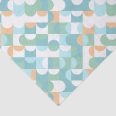 シックなライトティール(緑がかった色)ブルーグリーンサークルアートパターン 薄葉紙 (詳細)