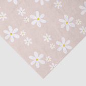 シックなライトピンク&ホワイトデイジー繰り返しパターン 薄葉紙 (詳細)