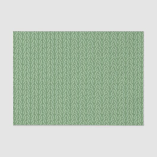 シックなライトフォレストダークセージ緑のジグザグストライプのグ 薄葉紙 (正面)