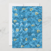 シックなライトブルーアゲート金ゴールドメッキ誕生日 招待状 (裏面)