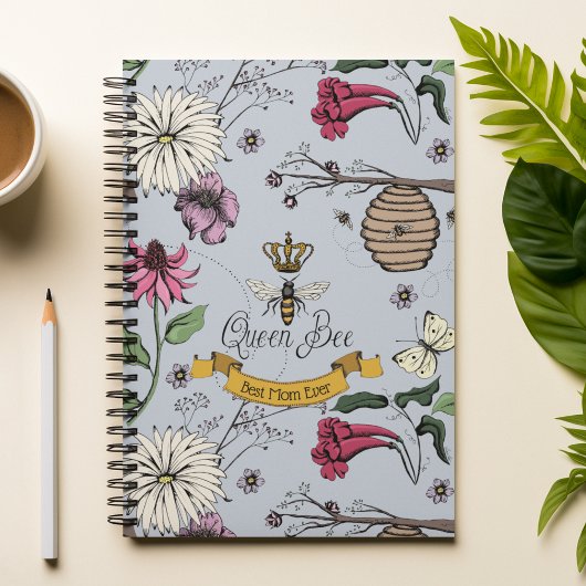 シックなライトブルー最高のママエバー王室のクイーンビー ノートブック