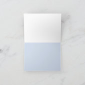 シックなライトブルー2文字イニシャルモノグラム名 サンキューカード (内部)