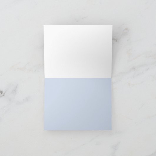 シックなライトブルー2文字イニシャルモノグラム名 サンキューカード (内部)