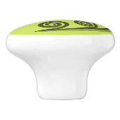 シックなライムグリーン巻き渦巻きセラミックノブ セラミックノブ (側面)