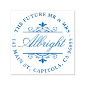 シックなラウンドスクエレガントリプトアールデコ差出人住所 セルフインキングスタンプ (デザイン)