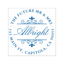 シックなラウンドスクエレガントリプトアールデコ差出人住所 セルフインキングスタンプ