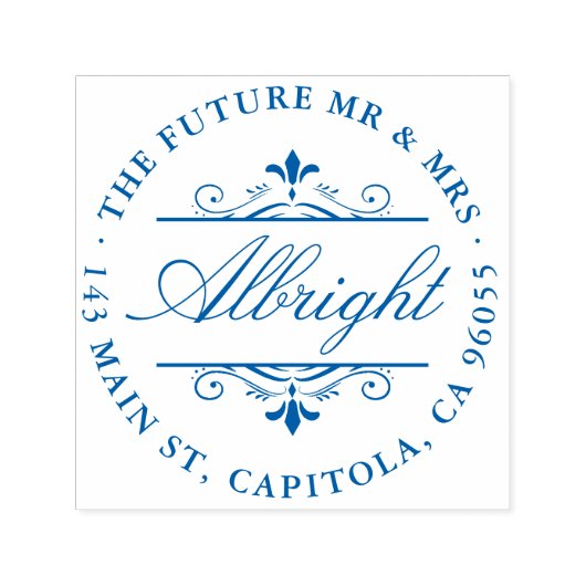 シックなラウンドスクエレガントリプトアールデコ差出人住所 セルフインキングスタンプ (デザイン)