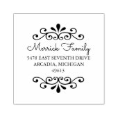 シックなラウンド差出人住所ゴムスタンプ ラバースタンプ (インプリント)