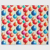 シックなラグジュアリークリスマスウォーターカラフルカラーボーブル ラッピングペーパー (フラット)