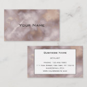 シックなラグジュアリースモークホワイトグレー&金ゴールドマーブルパターン 名刺 (正面/裏面)