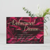 シックなラグジュアリーブルゴーニュミニマルリハーサルディナー 招待状 (スタンド正面)