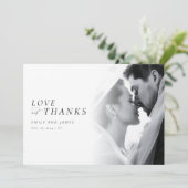 シックなラグジュアリー結婚スクリプトの写真 サンキューカード (スタンド正面)