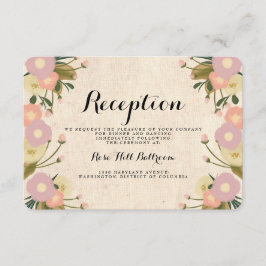 シックなラスティックウォーターカラーフローラルウェディングレセプション エンクロージャーカード