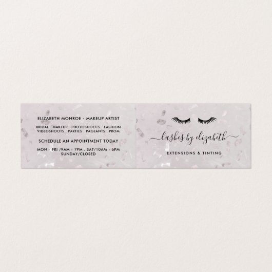シックなラッシュモダン美しいメイクアップアーティストロイヤリティ 名刺 (外部フラット)