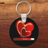 シックなラブロード赤いハートパーソナライズされた結婚ズ キーホルダー (正面)