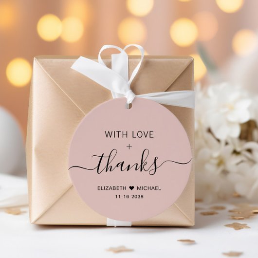 シックなラブ赤面ピンク結婚ズ・サンキュー フェイバータグ