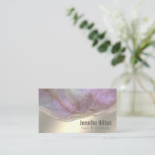 シックなラベンダーアゲードプロフェッショナル金ゴールド箔 名刺 (スタンド正面)