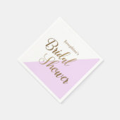 シックなラベンダーパープルブライダルシャワーナプキンスE スタンダードカクテルナプキン (角)