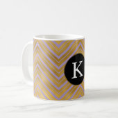 シックなラベンダーパープル金ゴールドシボロンモノグラム コーヒーマグカップ (正面左)