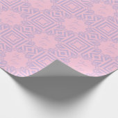シックなラベンダーピンクストライプクカスタムロゴ ラッピングペーパー (角)