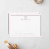 シックなラベンダーフレーム – 花と希望パーソナライズされた ノートカード (正面/裏面インサイチュ)