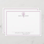 シックなラベンダーフレーム – 花と希望パーソナライズされた ノートカード (正面/裏面)