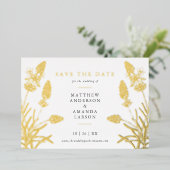 シックなラベンダーフローラ非写真保存日実在 箔招待状 (立ち正面)