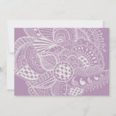 シックなラベンダーペイズリーは私の花嫁になる 招待状 (裏面)