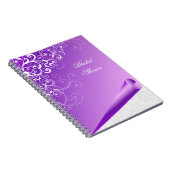 シックなラベンダー及び白の華麗さのカスタムのノート ノートブック (右側)