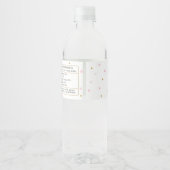 シックなラマ赤面ピンクフローラバースデーパーティーのお願い ペットボトルラベル (裏面)