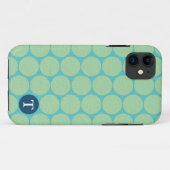 シックなラージティール（緑がかった色）グリーン水玉模様 Case-Mate iPhoneケース (裏面(横))