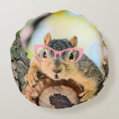 シックなリス ラウンドクッション (裏面)