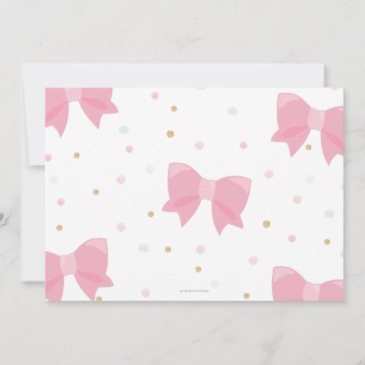 シックなリッ恋しく思トルワンダーフル1st誕生日の弓の写真 招待状 (裏面)