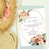 シックなリトルカボチャのフレーム花ベビーシャワー 招待状