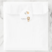 シックなリトルカワイライオン1st誕生日パーティー ラウンドシール (バッグ)