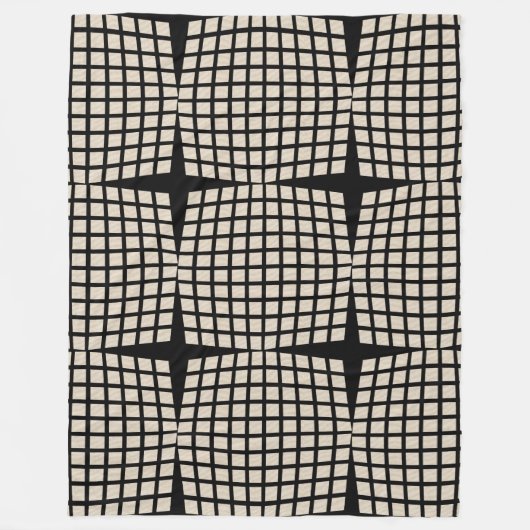 シックなリネンチェックパターンチェック毛布 フリースブランケット (正面)