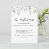 シックなリハーサルディナーナイトウィーグリーンリーフローラ 招待状 (スタンド正面)