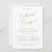 シックなリハーサルフェイクディナーゴールドフォイル書 招待状 (正面)