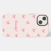 シックなリボンの美的ケース iPhoneケース (裏面横)